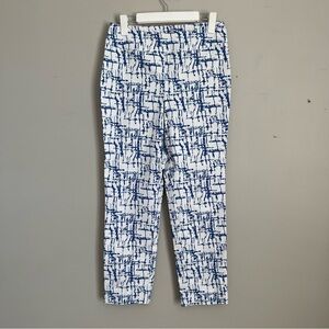 UP! | Blue and White Patterned Flat Panel Pants Sz 10